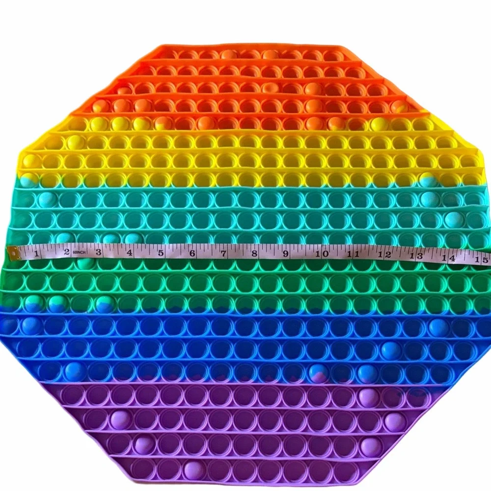 Rainbow Pop It Fidget Toy - HUGE | 15.5”x15.5” | EUC